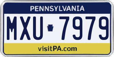 PA license plate MXU7979