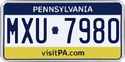PA license plate MXU7980