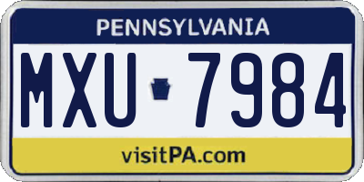 PA license plate MXU7984
