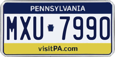 PA license plate MXU7990