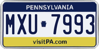 PA license plate MXU7993