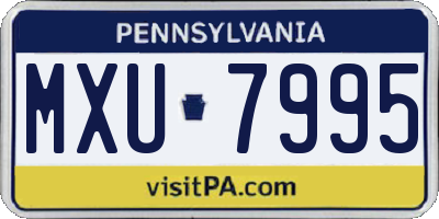 PA license plate MXU7995