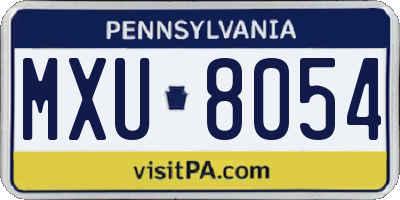 PA license plate MXU8054