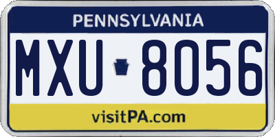 PA license plate MXU8056