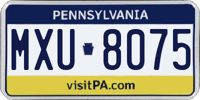 PA license plate MXU8075
