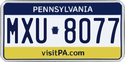 PA license plate MXU8077