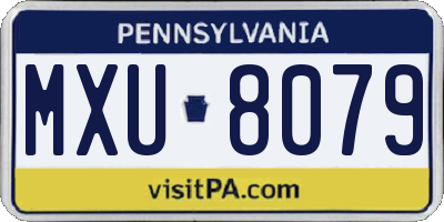 PA license plate MXU8079