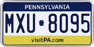 PA license plate MXU8095