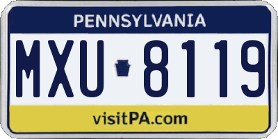 PA license plate MXU8119