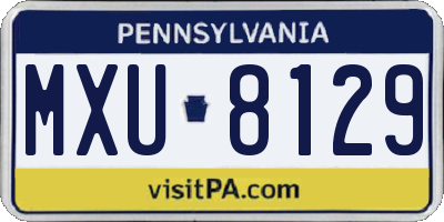 PA license plate MXU8129
