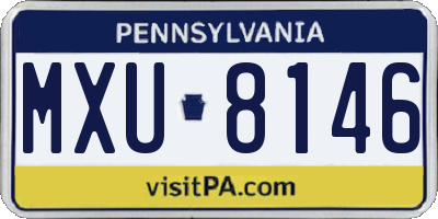 PA license plate MXU8146