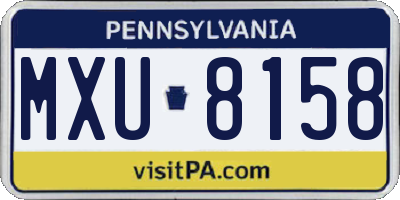 PA license plate MXU8158