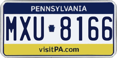 PA license plate MXU8166