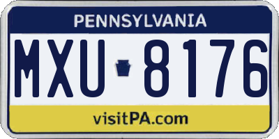 PA license plate MXU8176