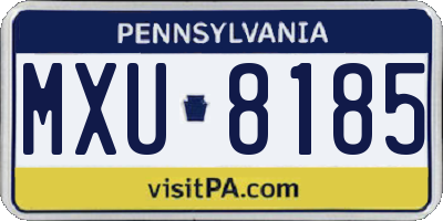 PA license plate MXU8185