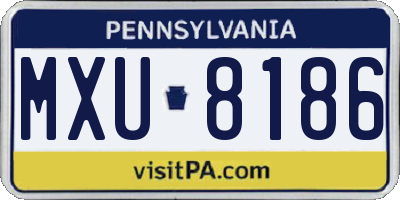 PA license plate MXU8186