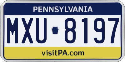 PA license plate MXU8197