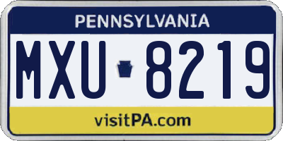 PA license plate MXU8219