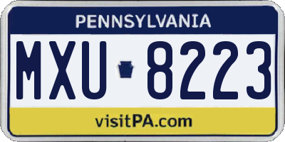PA license plate MXU8223