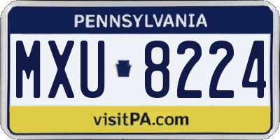 PA license plate MXU8224