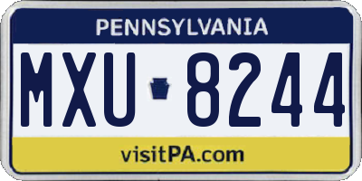 PA license plate MXU8244