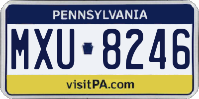 PA license plate MXU8246