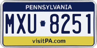 PA license plate MXU8251
