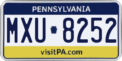 PA license plate MXU8252
