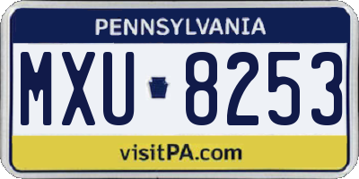 PA license plate MXU8253