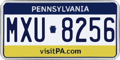 PA license plate MXU8256