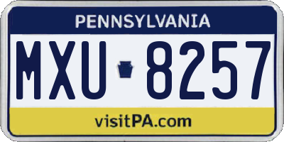 PA license plate MXU8257