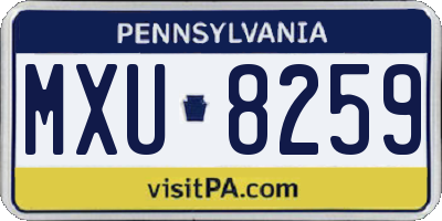 PA license plate MXU8259
