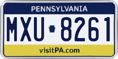 PA license plate MXU8261