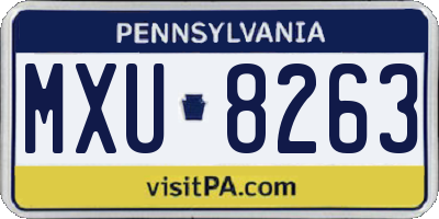 PA license plate MXU8263