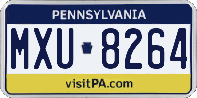 PA license plate MXU8264