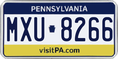 PA license plate MXU8266
