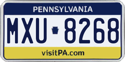 PA license plate MXU8268