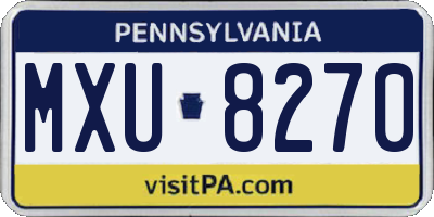 PA license plate MXU8270