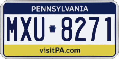 PA license plate MXU8271