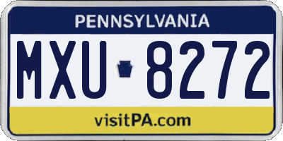 PA license plate MXU8272