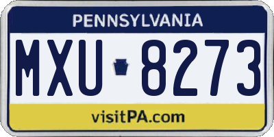 PA license plate MXU8273