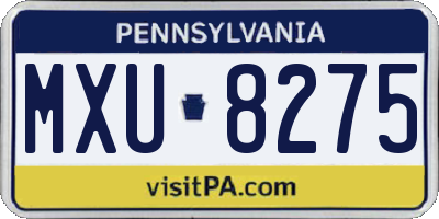 PA license plate MXU8275