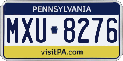 PA license plate MXU8276