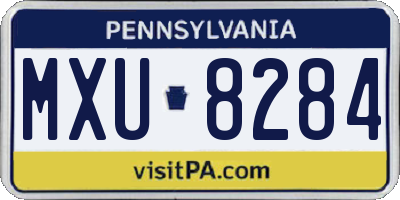 PA license plate MXU8284