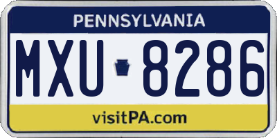 PA license plate MXU8286