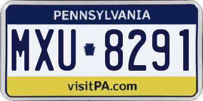 PA license plate MXU8291