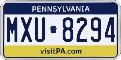PA license plate MXU8294