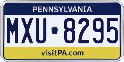 PA license plate MXU8295