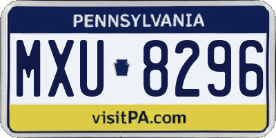PA license plate MXU8296