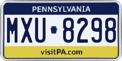 PA license plate MXU8298